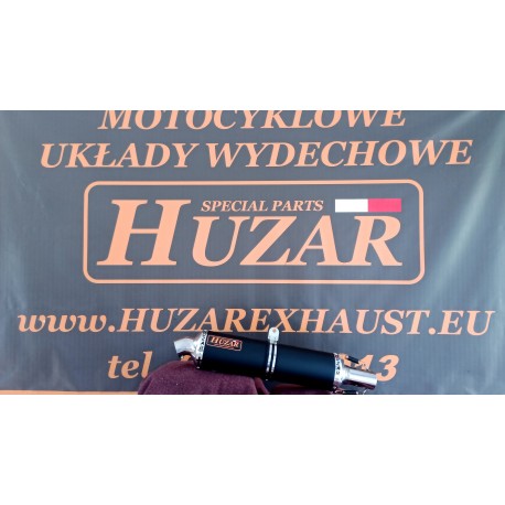 Tłumik owalny 40 cm ze stali nierdzewnej malowany proszkowo na czarno Suzuki DL 800DE