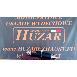 Tłumik owalny 40 cm ze stali nierdzewnej malowany proszkowo na czarno Honda Transalp 750